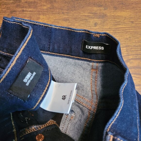 Express Jeans Womens 4 R Button Fly Ankle Skinny Super High Rise Tummy Control - Picture 5 of 11